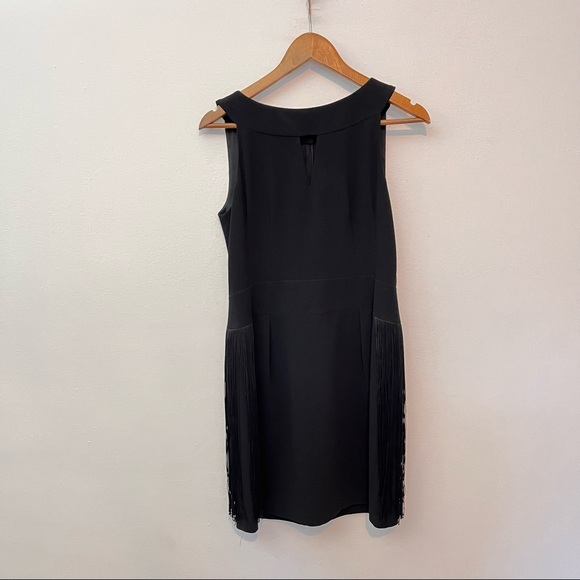 NANETTE LEPORE black fringe back mini dress 8 - Picture 4 of 6